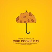 National Chocolate Chip Cookie Day Poster. Chocolate Chip Cookie element isolated on Template for background. Chocolate Chip Cookie creative ads, August 4. Important day vector