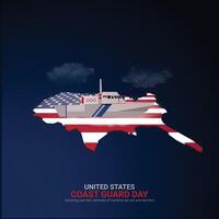 U.S. Coast Guard day creative ads. Coast Guard element isolated on Template for background. Coast Guard Design Poster, August 4. Important day vector