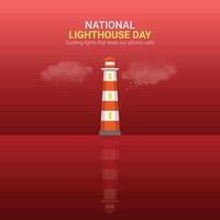 National Lighthouse Day creative ads design. Lighthouse Day element isolated on Template for background. Lighthouse Day Poster, , illustration, August 7. Important day vector