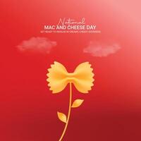 webnacional Mac y queso día creativo anuncios diseño. nacional Mac y queso día, julio 14, , 3d ilustración vector