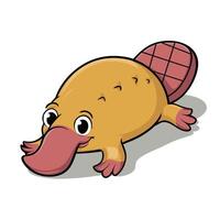 Cartoon platypus isolated on white background vector