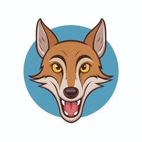 Cute Jackal cartoon animal illustration white background vector