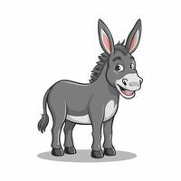 Cute cartoon funny donkey illustration for children. illustration of Cute cartoon funny donkey on white background. vector