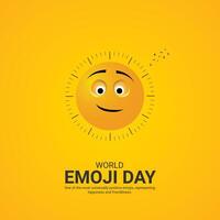 World Emoji Day Creative Ads Design. World Emoji Day, 17 july, , 3d illustration vector