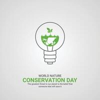 World Nature Conservation Day. world nature conservation day celebration creative ads design. july 28, . 3d illustration vector