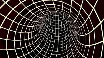 Fast hypnotic tunnel with grid. Design. Cybernetic grid inside virtual tunnel. Cyber jump into tunnel with grid video