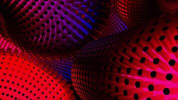 Red circles. Design. Huge circles with black dots in abstraction are expanded in three d format. video