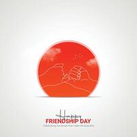 Happy Friendship Day creative ads design. friends pinky promise, love illustration poster, concept illustration. Important day on July 30 vector