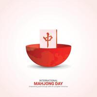 International Mahjong Day creative ads design. Mahjong Day icon isolated on Template for background. Mahjong ads Poster, August 1. Important day vector