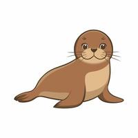 Cute seal cartoon animal design flat illustration isolated on white background vector