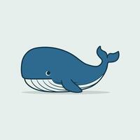 Flat simple logo blue whale for isolated on white background. vector