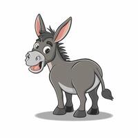 Cute cartoon funny donkey illustration for children. illustration of Cute cartoon funny donkey on white background. vector