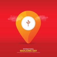 International Mahjong Day creative ads design. Mahjong Day icon isolated on Template for background. Mahjong ads Poster, August 1. Important day vector