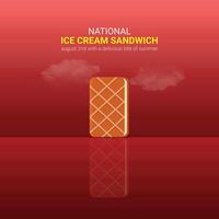 national ice cream sandwich day Design. ice cream sandwich icon isolated on Template for background. ice cream sandwichs creative ads Poster, August 2. Important day vector