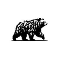 black and white bear logo. bear logo design template vector