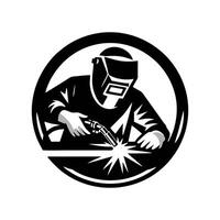 Welder logo design illustration. Welder logo vector