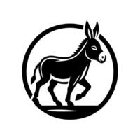 Donkey logo design illustration. Black Donkey icon logo vector