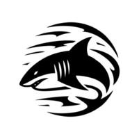 Shark logo design illustration. Black shark logo design vector