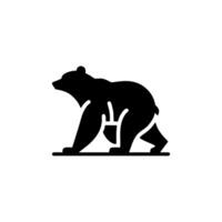 black and white bear logo. bear logo design template vector