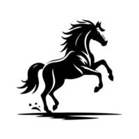 Horse logo design. Standing stallion logo. black and white horse logo design vector