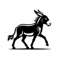 Donkey logo design illustration. Black Donkey icon logo vector