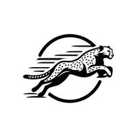 fast running cheetah animal logo. cheetah logo design vector