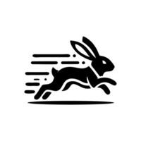 Rabbit running logo design template vector