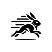 Rabbit running logo design template vector