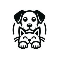 diseño de logotipo de perro y gato vector