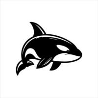 orca ballena logo diseño ilustración vector