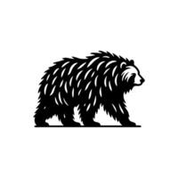 black and white bear logo. bear logo design template vector