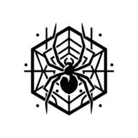 Black spider logo illustration design. spider logo vector
