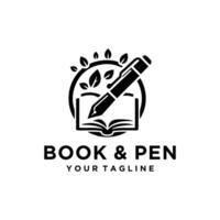 Note and quill logo design vector