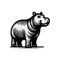 hipopótamo logo diseño. hipopótamo logo firmar vector