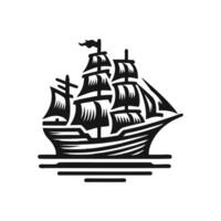 pinisi ship illustration, pinisi ship silhouette vector