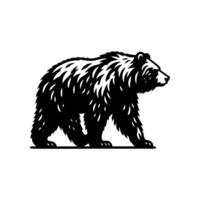 black and white bear logo. bear logo design template vector