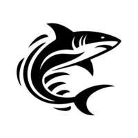 tiburón logo diseño ilustración. negro tiburón logo diseño vector