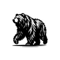 black and white bear logo. bear logo design template vector