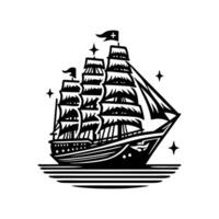 pinisi ship illustration, pinisi ship silhouette vector