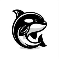 orca ballena logo diseño ilustración vector