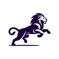 Running lion logo. Lion logo illustration vector