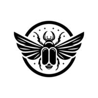 Horn beetle logo design. horn beetle logo illustration. vector