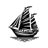 pinisi ship illustration, pinisi ship silhouette vector