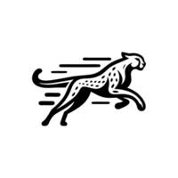 rápido corriendo leopardo animal logo. leopardo logo diseño vector