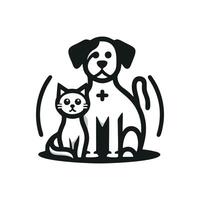 diseño de logotipo de perro y gato vector