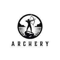 Archer Logo Designs concept, Archery Silhouette Logo designs , Archer Sport logo vector