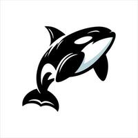 orca ballena logo diseño ilustración vector