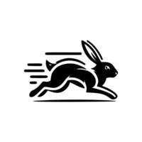 Logos of rabbit is running. Black bunny running logo concept. Rabbit logo design vector