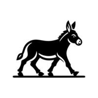 Donkey logo design illustration. Black Donkey icon logo vector