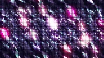 colorato rosa e viola scintillante mosaico piastrelle di rosa e viola colori, senza soluzione di continuità ciclo continuo. movimento. luminosa paillettes fluente struttura somigliante tessuto. video